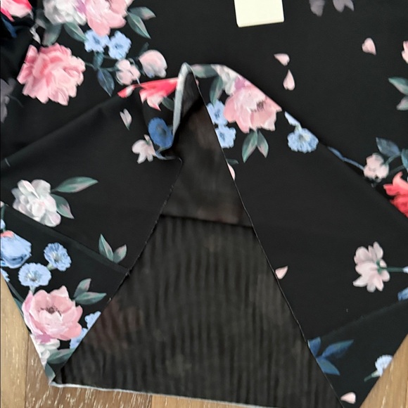 Ted Baker Black Top with Pink and Blue Floral Design - Picture 5 of 8